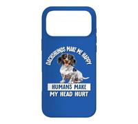Custodia per iPhone 17 Pro Max Funny Humans Hurt My Head Happy Piebald Dachshund Lover