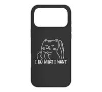 Custodia per iPhone 17 Pro Max Funny I do what I want cat flipping the bird offensive