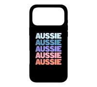 Custodia per iPhone 17 Pro Max Funny Modern Repeated Text Design Aussie Australian