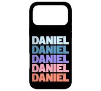 Custodia per iPhone 17 Pro Max Funny Modern Repetitive Text Design First Name Daniel