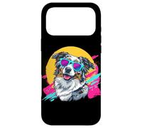 Custodia per iPhone 17 Pro Max Funny Retro Vintage 80s Blue Merle Australian Shepherd Lover