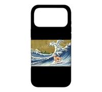 Custodia per iPhone 17 Pro Max Funny Retro Vintage Surfing A Wave Golden Retriever Lover