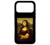 Custodia per iPhone 17 Pro Max Funny Sarcasm Oil Painting Mona Lisa Take Off Her Face Mask