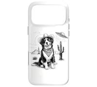 Custodia per iPhone 17 Pro Max Funny UFO Bernese Mountain Dog Alien Vintage 90s Wild West