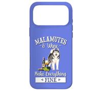 Custodia per iPhone 17 Pro Max Funny Womens Wine Makes Everything Fine Malamute Dog Lover