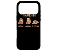 Custodia per iPhone 17 Pro Max Gamer Triathlete Funny Gaming Sloth Playing Video Game Nerd