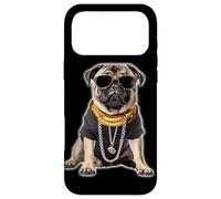 Custodia per iPhone 17 Pro Max Gangster Pug Hip Hop Cane con occhiali da sole e catena d'oro