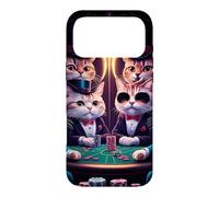 Custodia per iPhone 17 Pro Max Gatti che giocano il gioco d'azzardo divertente della carta del casinò