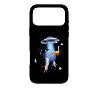 Custodia per iPhone 17 Pro Max Gatti rapiti da UFO Fantascienza Fascio Divertente Spazio Design