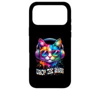 Custodia per iPhone 17 Pro Max Gatto che indossa cuffie Drop the Bass EDM DJ Rave Design