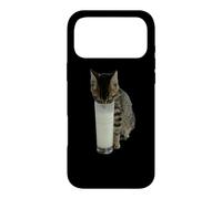 Custodia per iPhone 17 Pro Max Gatto che ruba il latte da un bicchiere