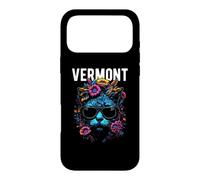 Custodia per iPhone 17 Pro Max Gatto del Vermont USA che indossa occhiali da sole e fiori design