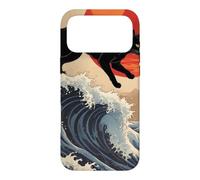 Custodia per iPhone 17 Pro Max Gatto giapponese che cammina sopra la grande onda Hokusai