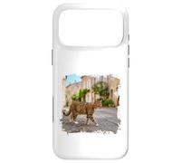 Custodia per iPhone 17 Pro Max Gatto soriano che cammina tranquilla scena di strada europea