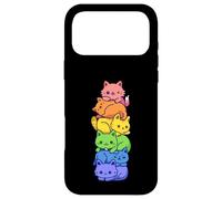 Custodia per iPhone 17 Pro Max Gay Pride Cat LGBT Kawaii Cats Pile Cute Anime Rainbow Flag