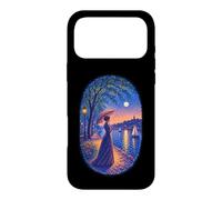 Custodia per iPhone 17 Pro Max Georges Seurat Ispirato Pointillist Moonlit Riverside Woman