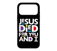 Custodia per iPhone 17 Pro Max Gesù è morto per te e io cristiano Natale cristiano divertimento pasquale