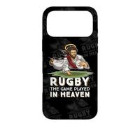 Custodia per iPhone 17 Pro Max Gesù giocare a rugby "Rugby - The Game Played In Heaven"