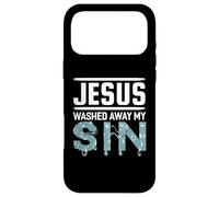 Custodia per iPhone 17 Pro Max Gesù ha lavato via il mio peccato camicia cristiana camicie battesimo