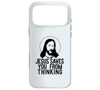 Custodia per iPhone 17 Pro Max GESÙ TI SALVA DAL PENSARE Divertente meme ateo