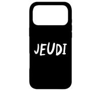 Custodia per iPhone 17 Pro Max Giovedì Giorno della Settimana Semplice Lettering Tee in Francese-Jeudi