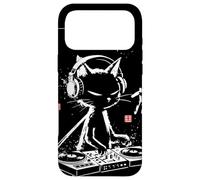 Custodia per iPhone 17 Pro Max Giradischi in vinile vintage calligrafico DJ Cat arte giapponese