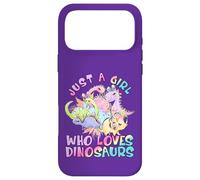Custodia per iPhone 17 Pro Max Girl Loves Dinosaurs Science Museum Kid Viola Rosa Compleanno