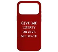Custodia per iPhone 17 Pro Max Give Me Liberty or Give Me Death con caratteri bianchi retrò
