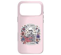 Custodia per iPhone 17 Pro Max Go Away I'm Reading Funny Skeleton Book Lovers Bookish Skull