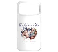 Custodia per iPhone 17 Pro Max Go Grey in May Cervello Tumor Awareness Fiocco Floreale