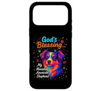 Custodia per iPhone 17 Pro Max God's Blessing Miniature American Shepherd Faith Colorful
