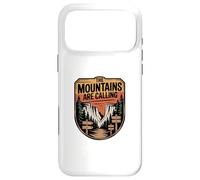 Custodia per iPhone 17 Pro Max Grafica del distintivo Wilderness, The Mountains Are Calling