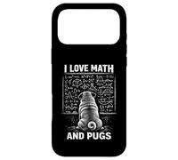 Custodia per iPhone 17 Pro Max Grafica matematica divertente per cani I Love Math And Pugs