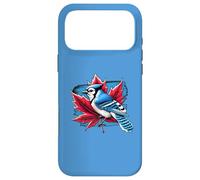 Custodia per iPhone 17 Pro Max Grafica retrò vintage con scritta "A Blue Jay On A Maple Leaf