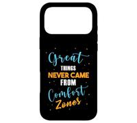 Custodia per iPhone 17 Pro Max Grandi cose non sono mai venute dalle zone di comfort motivazionali