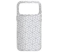 Custodia per iPhone 17 Pro Max Gray Cube Hexagon Optical Illusion Geometric Op Art Pattern