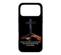Custodia per iPhone 17 Pro Max Greater Love Hath No Man Than This - John 15:13 Jesus Cross