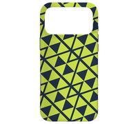 Custodia per iPhone 17 Pro Max Green Navy Triangle Hexagon Futuristic Urban Pattern