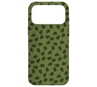 Custodia per iPhone 17 Pro Max Green Teardrop Leaf Silhouettes Plant Cells Petals Pattern