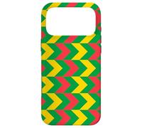 Custodia per iPhone 17 Pro Max Green Yellow Red Herringbone Stripe Mali Pattern