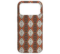 Custodia per iPhone 17 Pro Max Grey Rust Orange Connected Oval Circles Art Deco Pattern