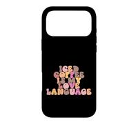 Custodia per iPhone 17 Pro Max Groovy Love Iced Coffee Saying Is My Language Retro