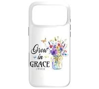 Custodia per iPhone 17 Pro Max Grow In Grace 2 Peter 3:18 Ispirazione floreale