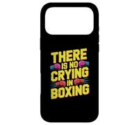 Custodia per iPhone 17 Pro Max Guantoni da boxe divertenti retrò con scritta in lingua inglese "There Is No Crying