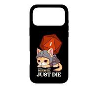 Custodia per iPhone 17 Pro Max Guess I'll Die | D20 Cat Fail RPG Gioco di ruolo Kitty