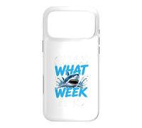 Custodia per iPhone 17 Pro Max Guess What Week it is - Cool Cartoon Shark Graphic