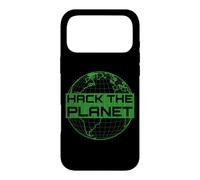 Custodia per iPhone 17 Pro Max Hack the Planet T-Shirt - Design verde per computer hacker