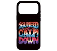 Custodia per iPhone 17 Pro Max Hai bisogno di calmarsi Groovy Retro Carino Divertente Hippie 60s 70s