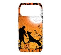 Custodia per iPhone 17 Pro Max Halloween Horror Il mio cane caccia zombi cimitero divertente spaventoso