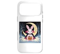 Custodia per iPhone 17 Pro Max Halloween Pasqua Bunny divertente notte luna zucca costume divertente